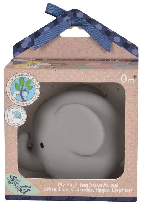Tikiri Toys LLC - Wholesale Bath Toy - Baby - Elephant Natural Organic Rubber Teether, Rattle & Bath Toy1