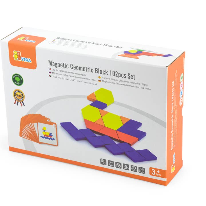 Trade Toys Limited - Vente Jeu construction – enfant - Viga Blocs géométriques magnétiques - 102 pièces4