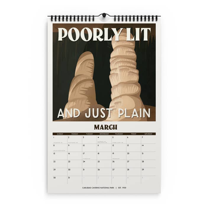 Amber Share | Subpar Parks - Wholesale Calendar - Subpar Parks 2026 Illustrated National Parks Wall Calendar5