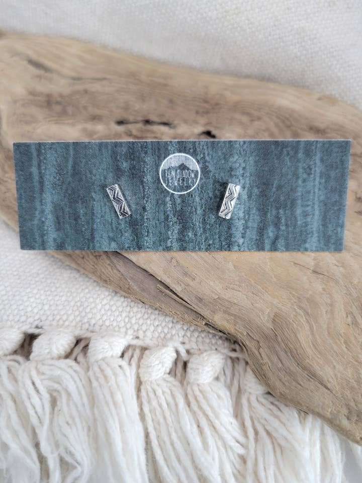 Pendientes de Barra ZigZag de Plata de Ley para venta al por mayor de Rain Shadow Jewelry