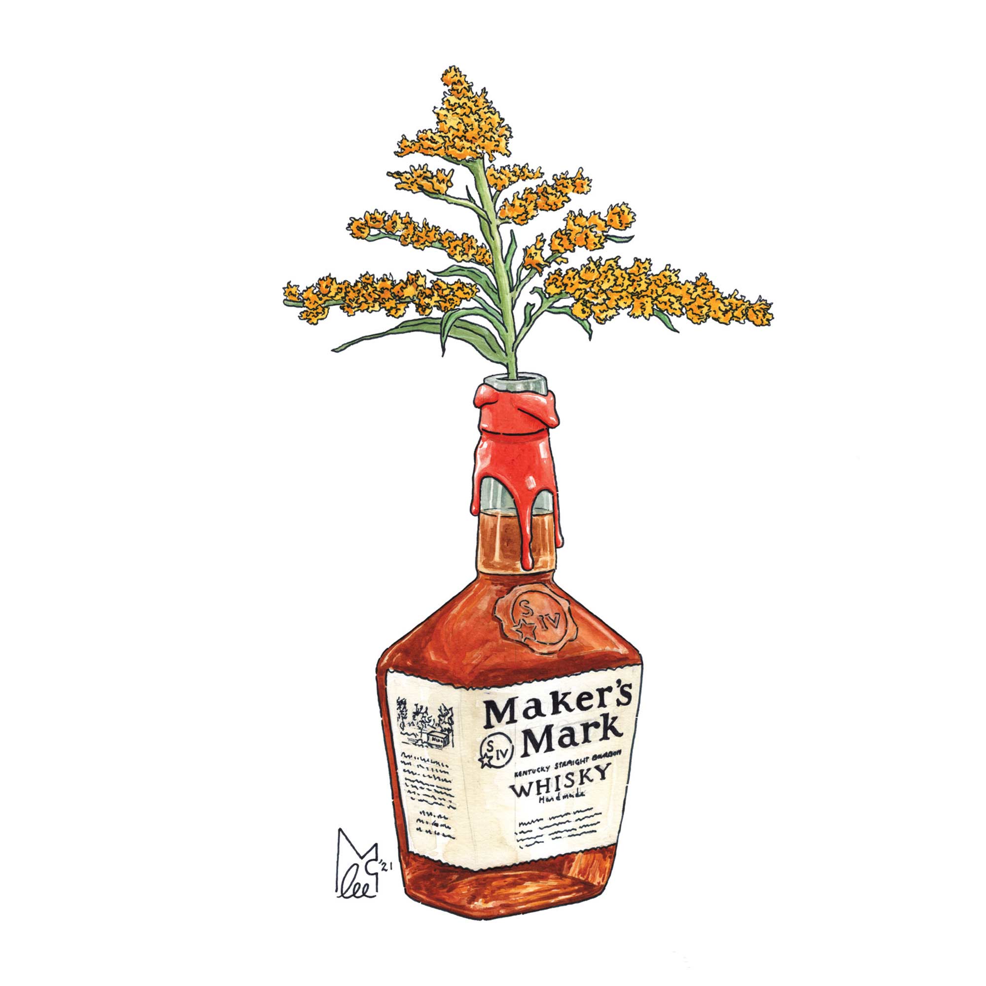 Lee McGuire Art – Großhandel Kunstdruck – Kentucky Goldenrod im Makers Mark Kunstdruck1