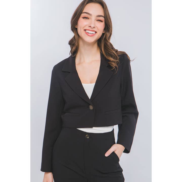 Vertigo cropped blazerjack met lange mouwen voor wholesale door Apolline