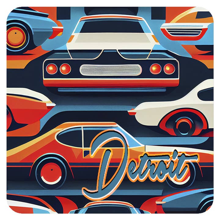 Noomoon - Wholesale Coasters - Detroit Vintage Cars Stone Coaster