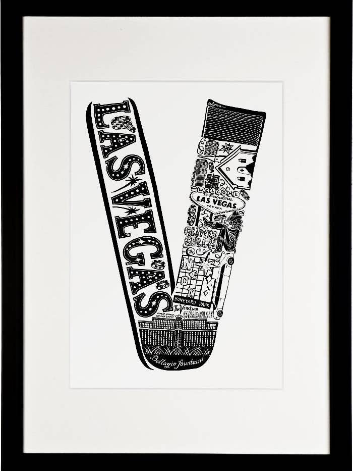 Las Vegas - Imprimé lettre de localisation pour la vente par Lucy Loves This