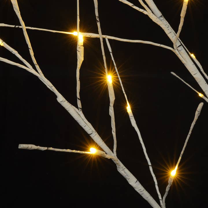 Lighted Birch Tree Set 4Feet-6 Feet With Warm White LEDs for wholesale on Faire16
