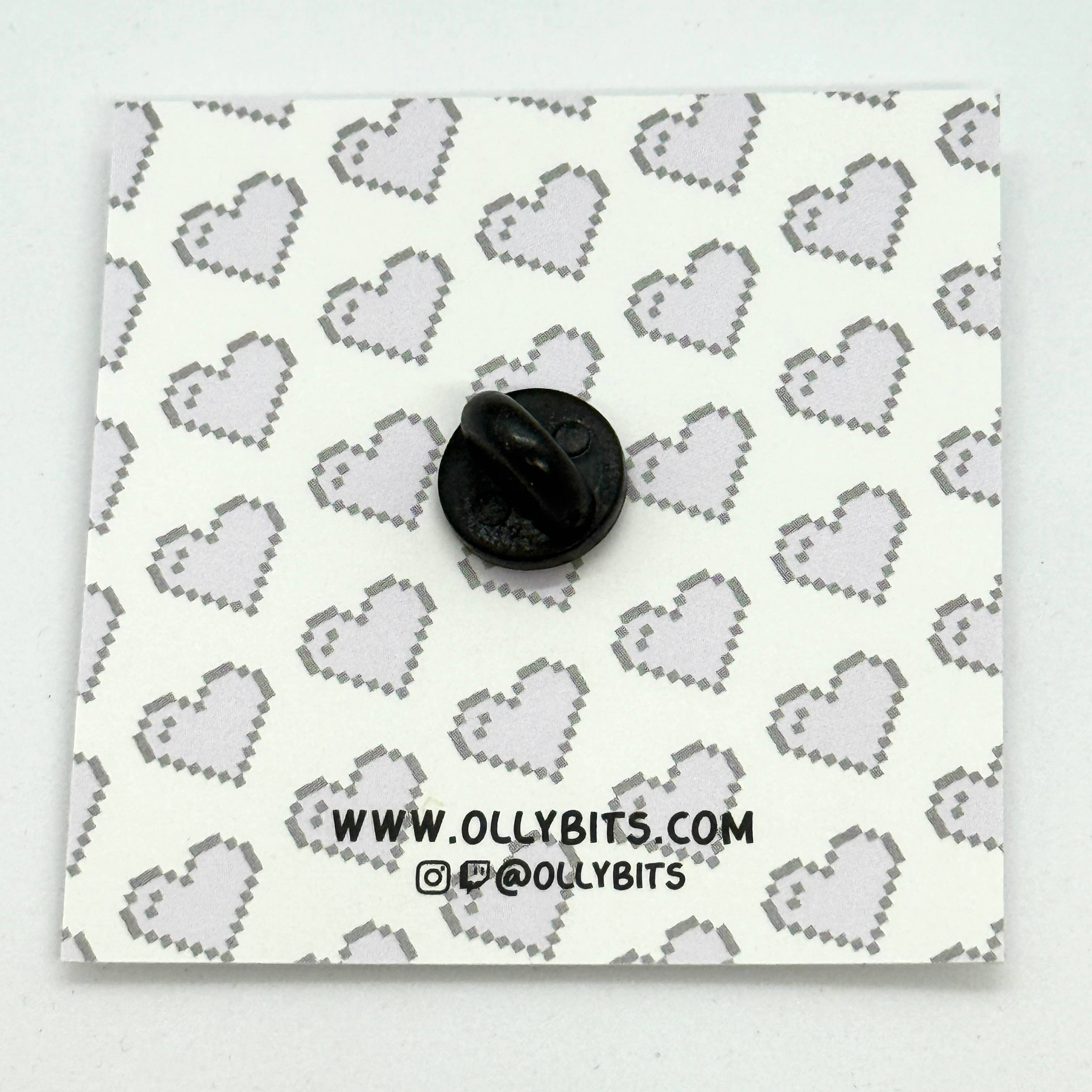 Ollybits Pixel Art - Wholesale Lapel Pin/Button - Cyan (Blue) Pixel Heart Mini Filler Enamel Pin1