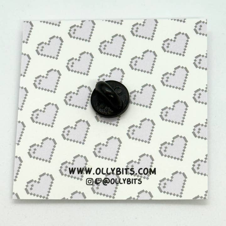Ollybits Pixel Art - Wholesale Lapel Pin/Button - Cyan (Blue) Pixel Heart Mini Filler Enamel Pin1