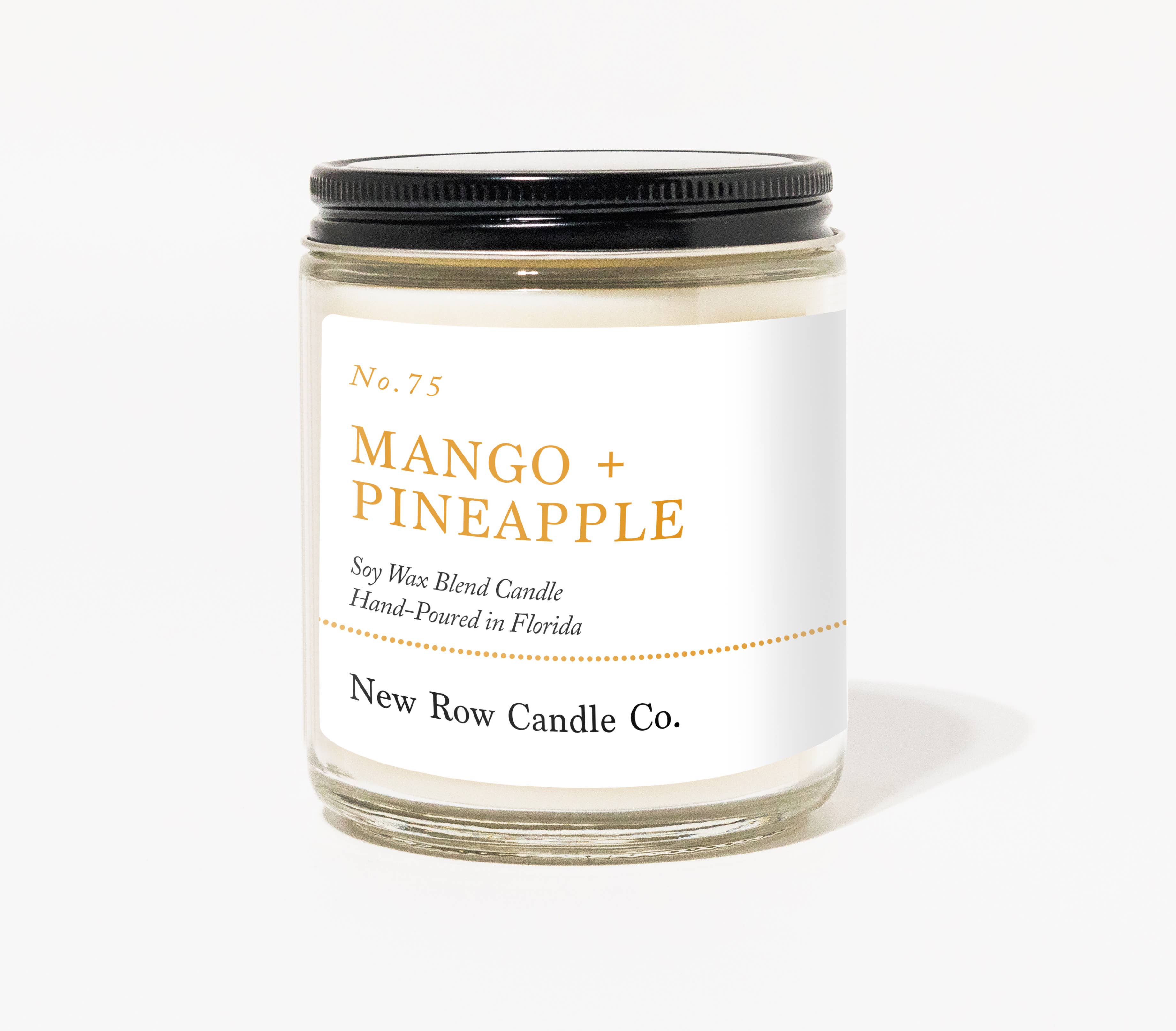 New Row Candle Co. - Wholesale Jar/Filled Candle - Mango + Pineapple Wood Wick Farmhouse Candle1
