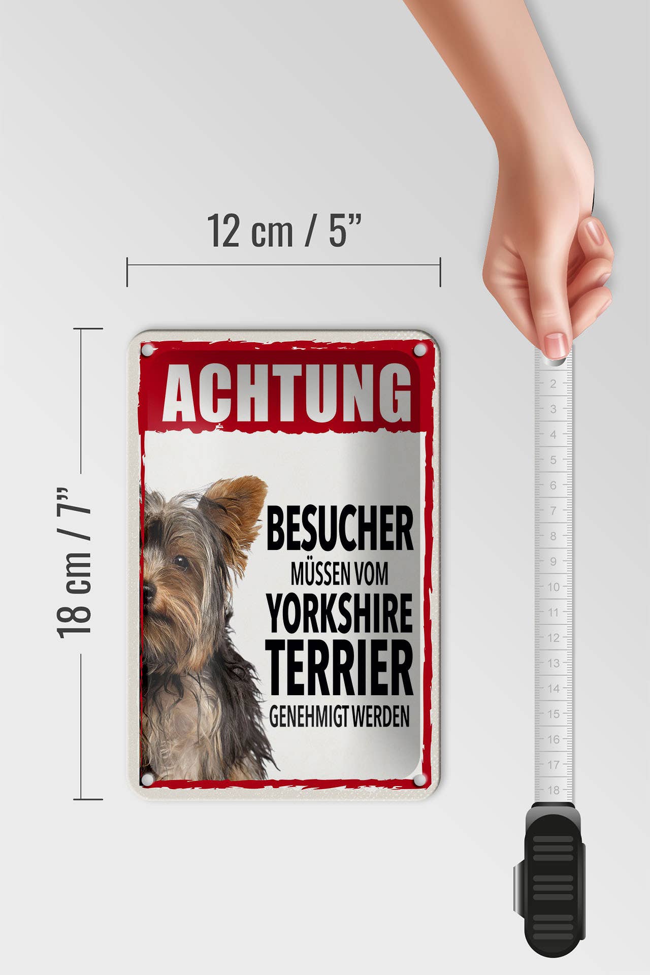 Femer - Wholesale Sign - Tin sign 12x18cm Attention Yorkshire Terrier3