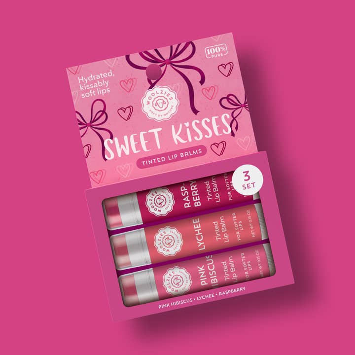 Woolzies - Wholesale Lip Balm Set - Sweet Kisses Tinted Lip Balm Set Of 3 1