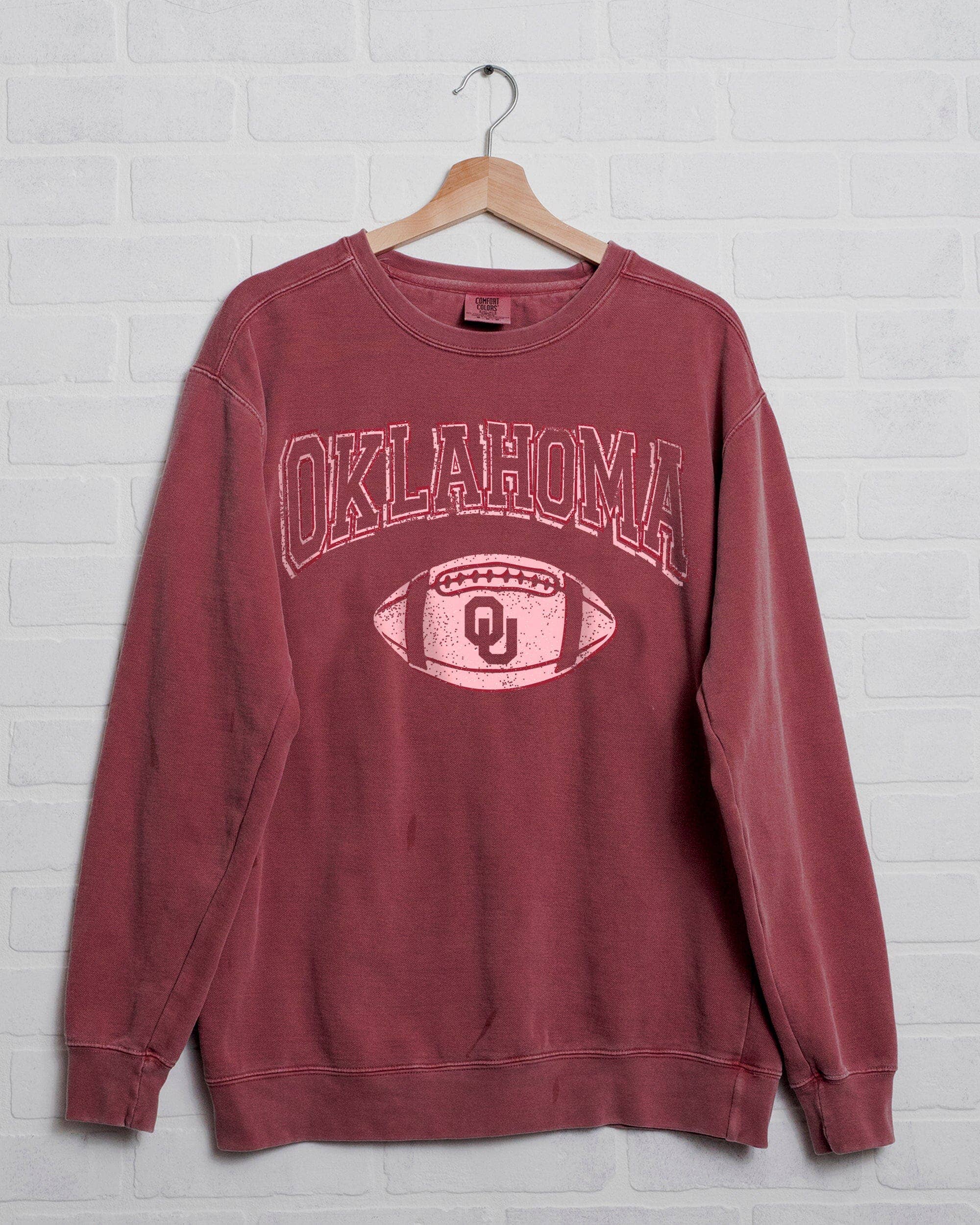 LivyLu - Wholesale Graphic Sweatshirt - Unisex - OU Oklahoma Sooners Wonka Football Crimson CC Sweatshirt0