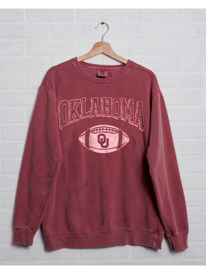 LivyLu - Wholesale Graphic Sweatshirt - Unisex - OU Oklahoma Sooners Wonka Football Crimson CC Sweatshirt