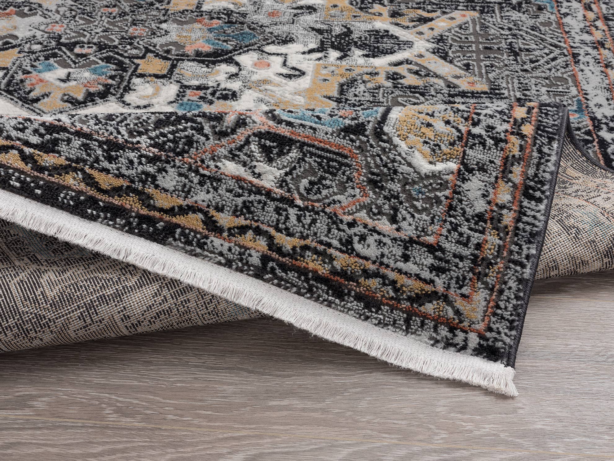 Abani Rugs - Wholesale Area Rug - Abani Azure AZR150A - Black Medallion Persian4