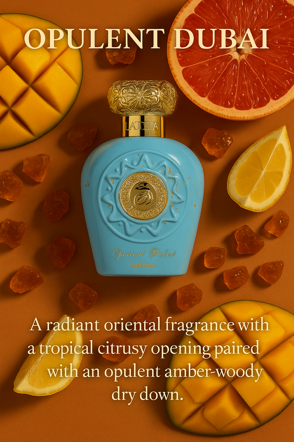 HA Fragrances - Wholesale Perfume/Eau de Toilette - Lattafa Opulent Dubai Eau de Parfum – Tropical Citrus & Amber Woods (Unisex)0