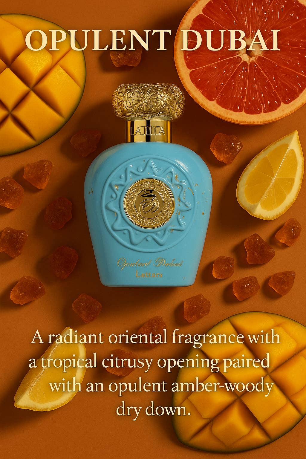 HA Fragrances - Wholesale Perfume/eau de toilette - Lattafa Opulent Dubai Eau de Parfum – Tropical Citrus & Amber Woods (Unisex)