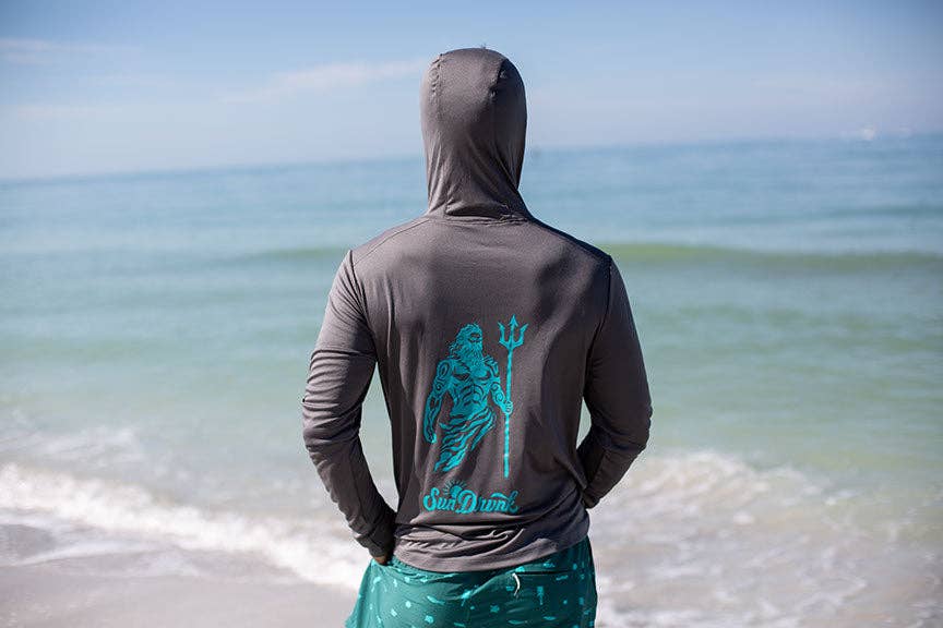 Sun Drunk - Wholesale Rashguard - Men's - UPF 50+ Sun Shirt – Poseidon with Hood4