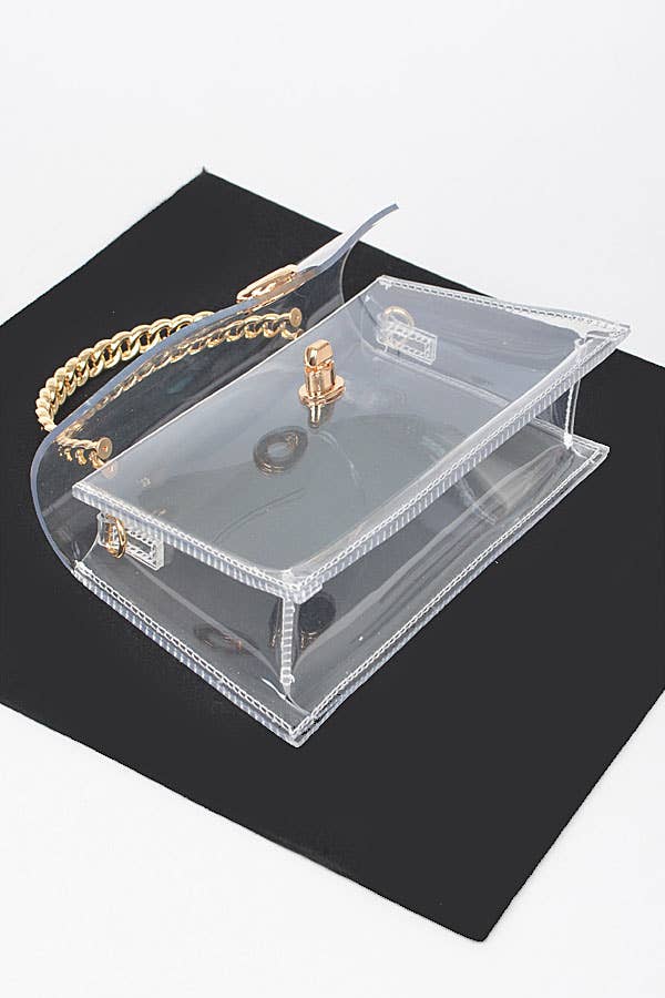Shop Neighbors - Wholesale Clutch Bag - Women's - Transparent Metal Handle Flap Clutch4