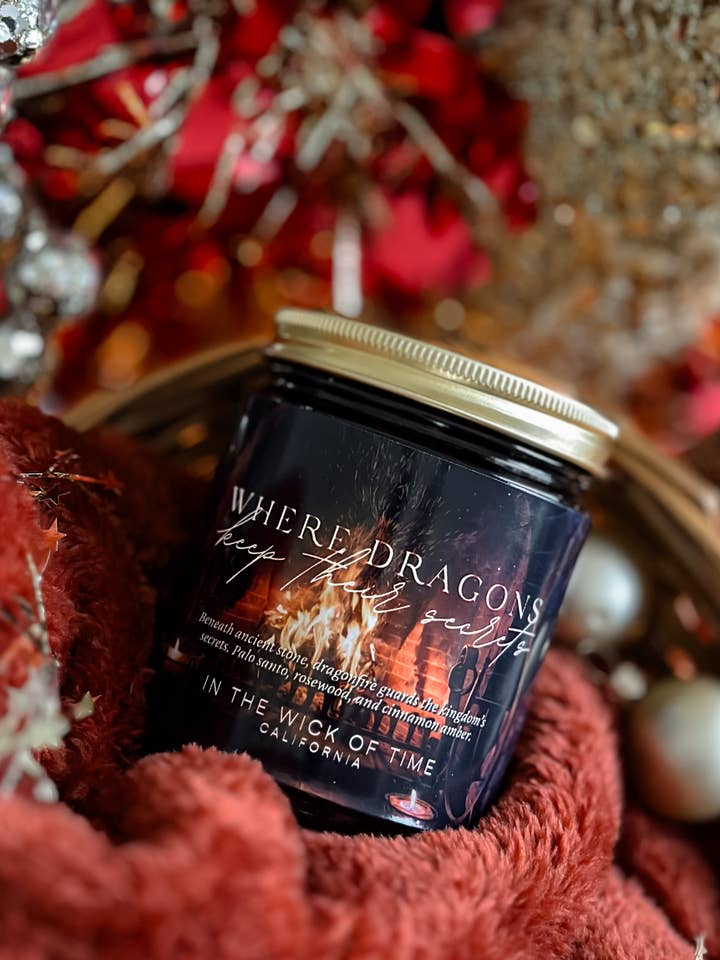 Where Dragons Keep Their Secrets Candle for wholesale by In the Wick of Time
