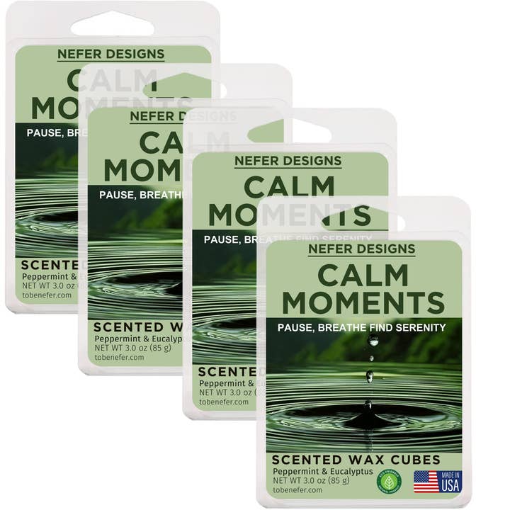 Nefer Designer Candles & Home Decor - Wholesale Wax Melt - Calm Moments Soy Wax Melts-Organic Strong Scent Clamshell