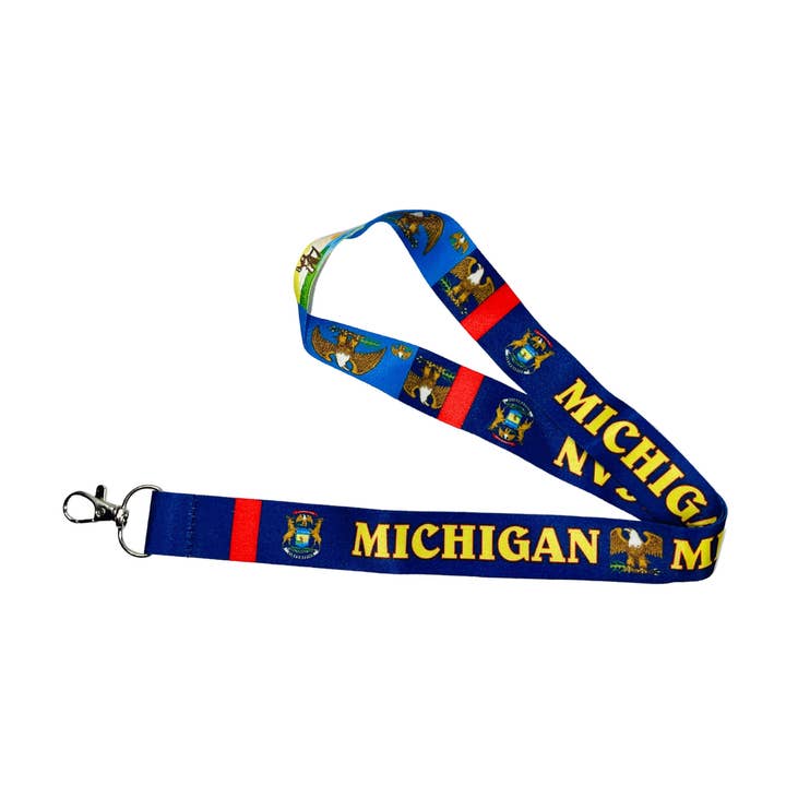 Lanyard - Bandera del Estado de Míchigan - EE. UU. - L078 para venta al por mayor de Worldwide Souvenirs
