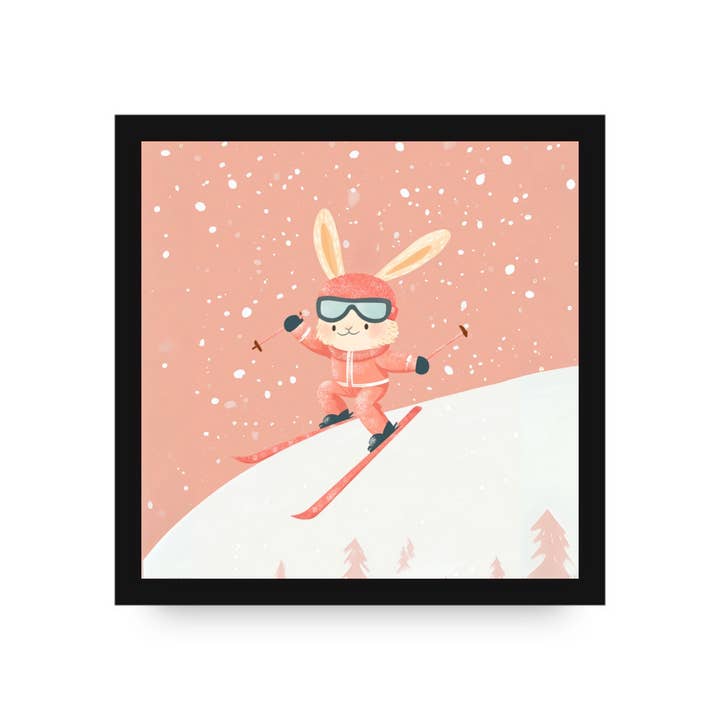 Brooke the Slope Bunny Framed Canvas by DLJ for wholesale by Dancing Littles Jungle