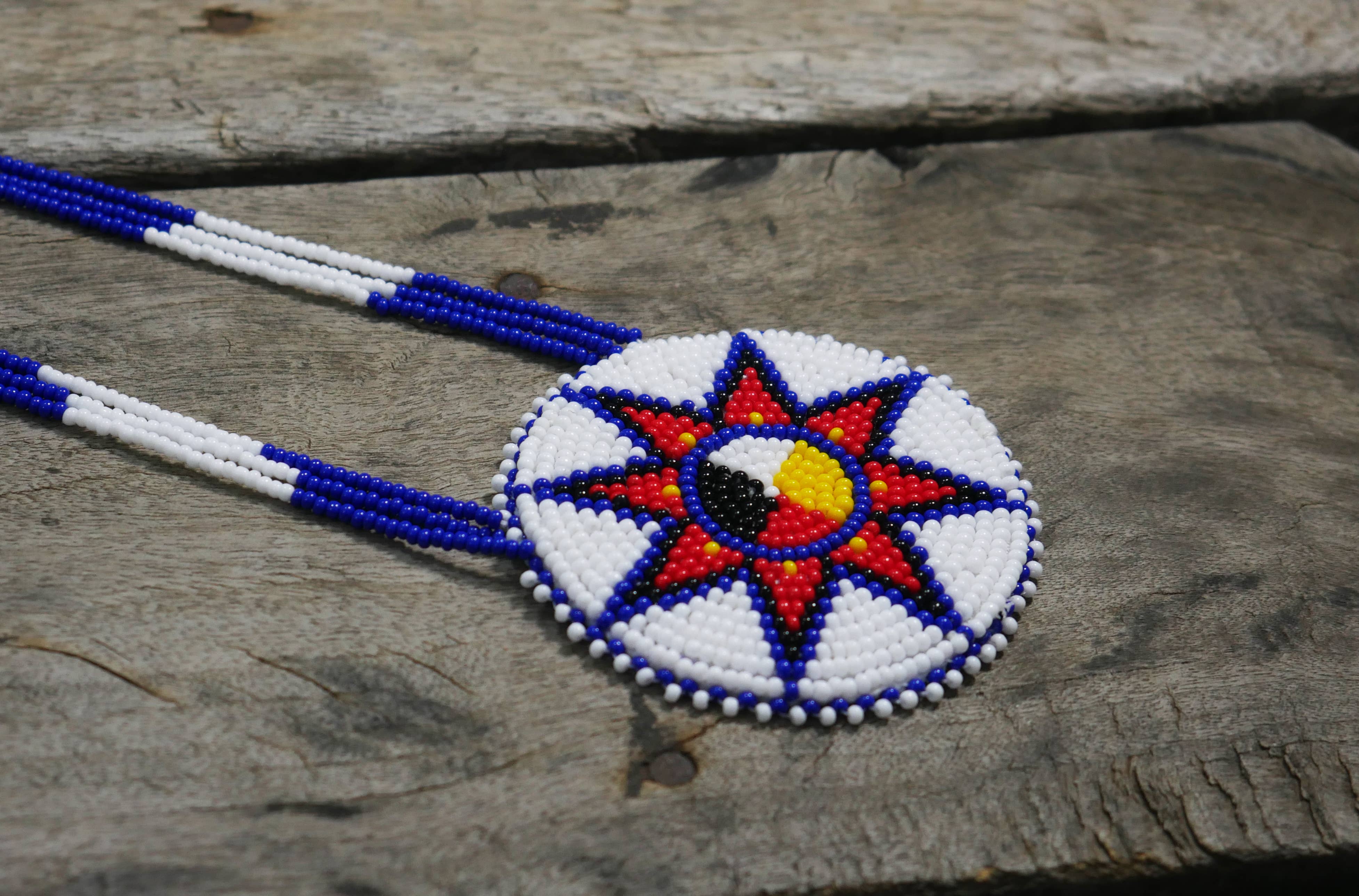 KANGURAH - Wholesale Pendant/Charm Necklace - Native American style Beaded necklace Morningstar medallion4