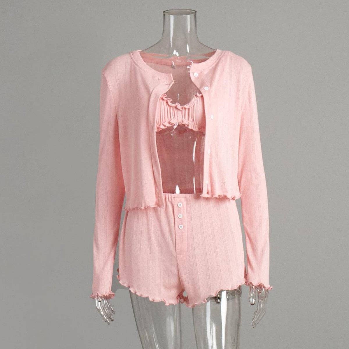 alberalkirk - Wholesale Sleepwear Set - Women's - Knit Pajama Set Three Piece Women Multiple Colors N5A2960