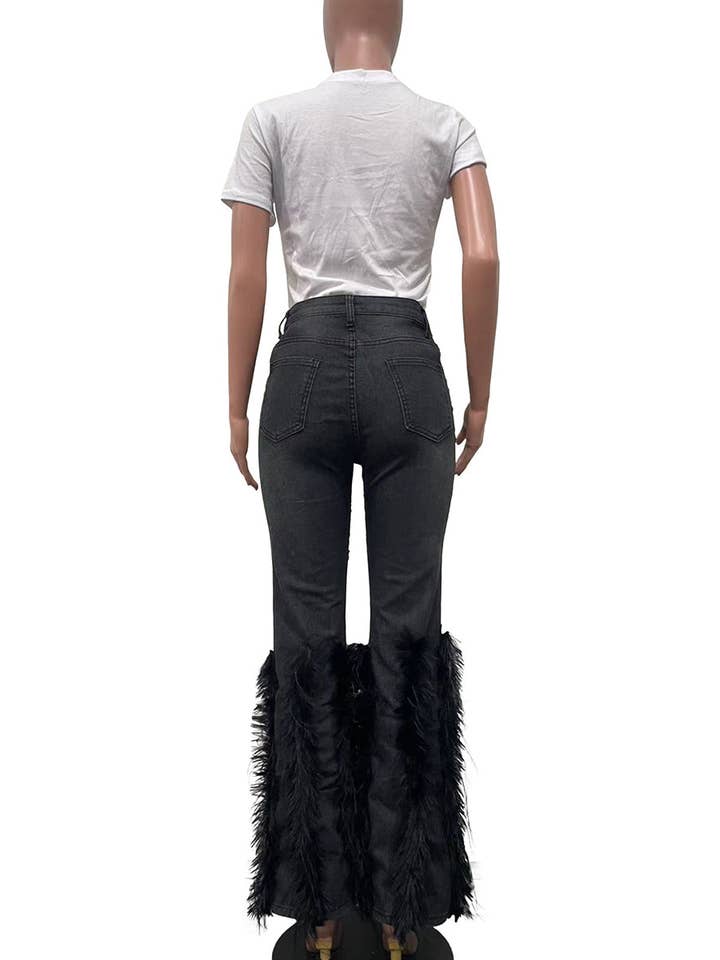 Aria Romance - Vente Jean – femme - Jean évasé à franges perlées10