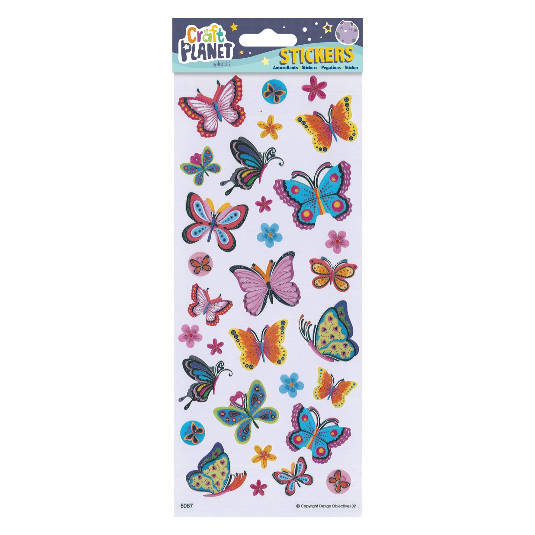 West Design Products UK – wholesale Sticker – Craft Planet Fun Stickers, Blooms & Butterflies, Stickers0