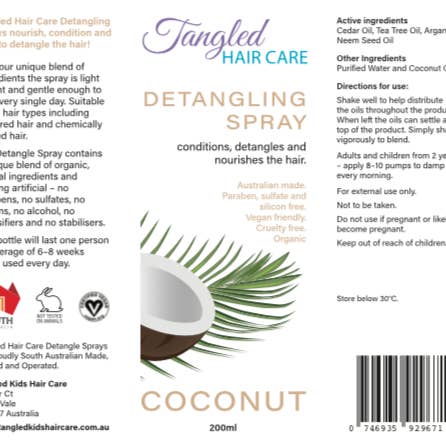Tangled Hair Care - Wholesale Hair spray - Tangled Hair Care Detangling Spray (1 spray)