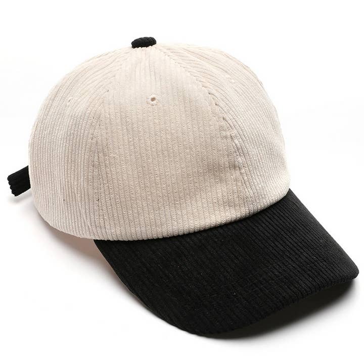 ACCITY - Wholesale Baseball Cap - Unisex - SOLID COLOR PLAIN CORDUROY COLORBLOCKED CAP_CWAH28099