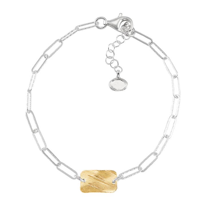 Silpada 'After All' Silver with Gold Plating Bracelet, 8" for wholesale by Silpada