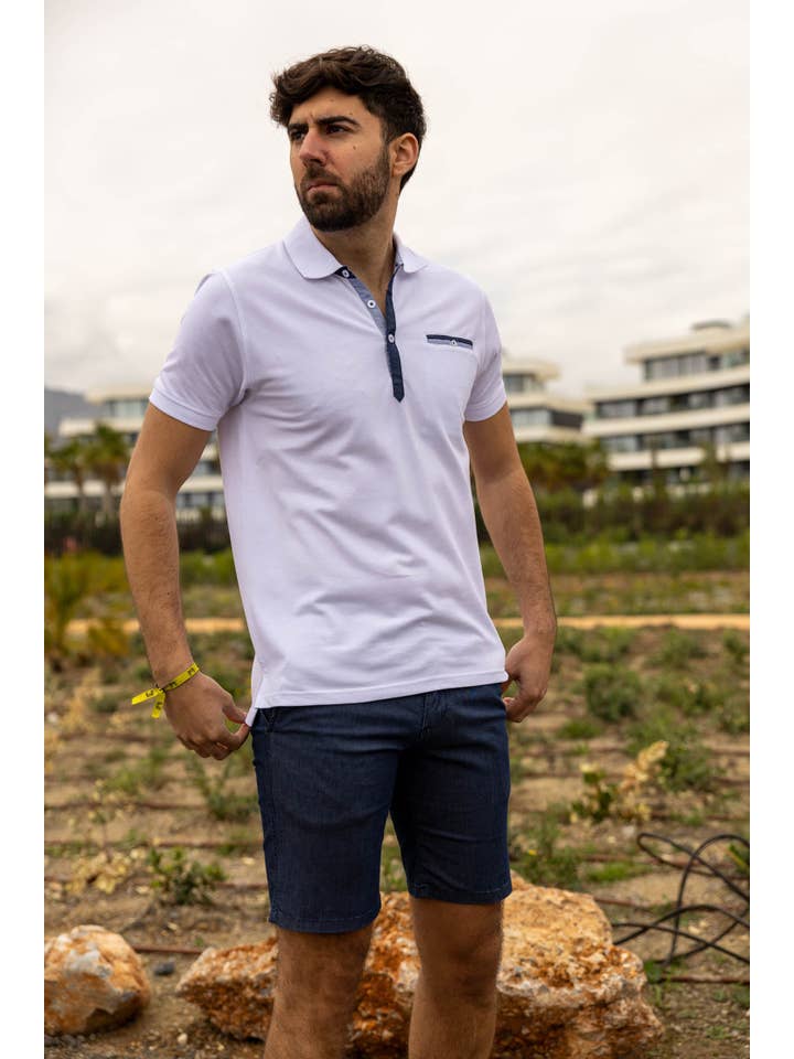 Custi Mikelo: Men's Clothing & Christmas Gifts - Vendita all'ingrosso Polo - Uomo - Polo Bianco Tasca | Argentina2