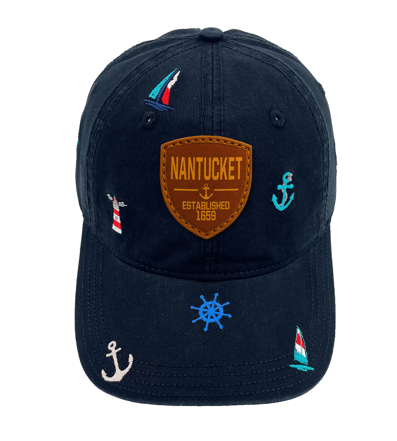 Northern Icons Creations INC - Wholesale Baseball Cap - Unisex - Nantucket Coastal Embroidered Baseball Cap, Nautical Anchor Sailboat Beach Hat for Ocean Lovers0