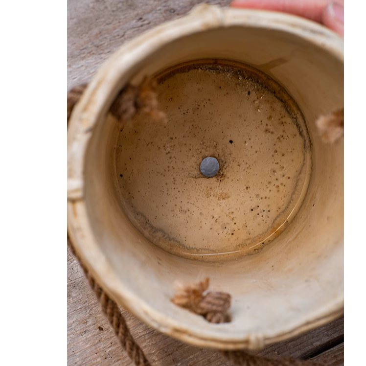 Rustic Reach - Wholesale Hanging Planter - Faux Rattan Cement Hanging Planter10