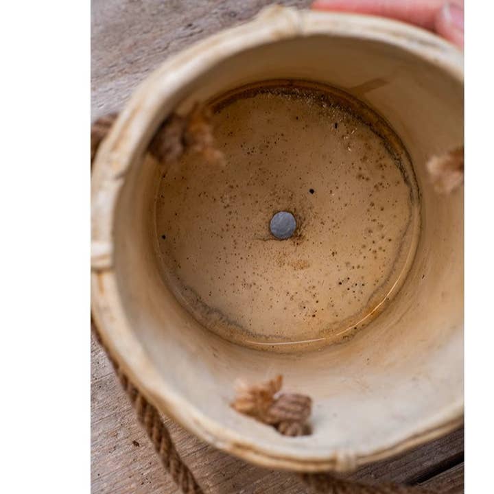 Rustic Reach - Wholesale Hanging Planter - Faux Rattan Cement Hanging Planter10