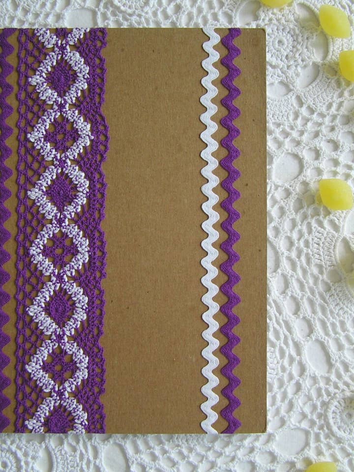 Lined Bohemian Purple Crochet Lace Journal for wholesale by Sugar Shop Vintage & Paperie