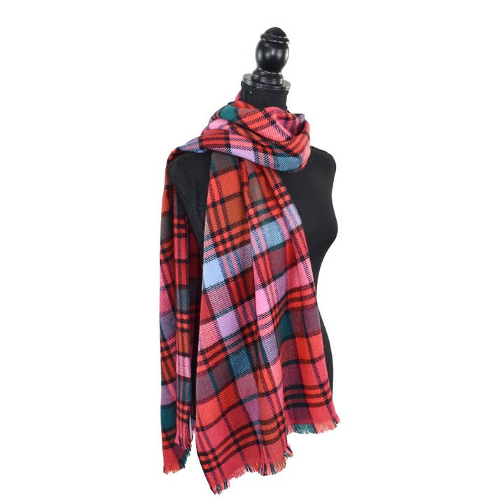 Dupatta Designs - Wholesale Scarf - Women's - Oakleigh Narrow Plaid Scarf 10PK11