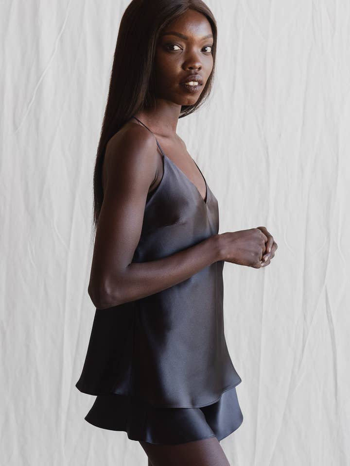 Charcoal - Zijden Franse onderbroek voor wholesale door Ms. Kensington