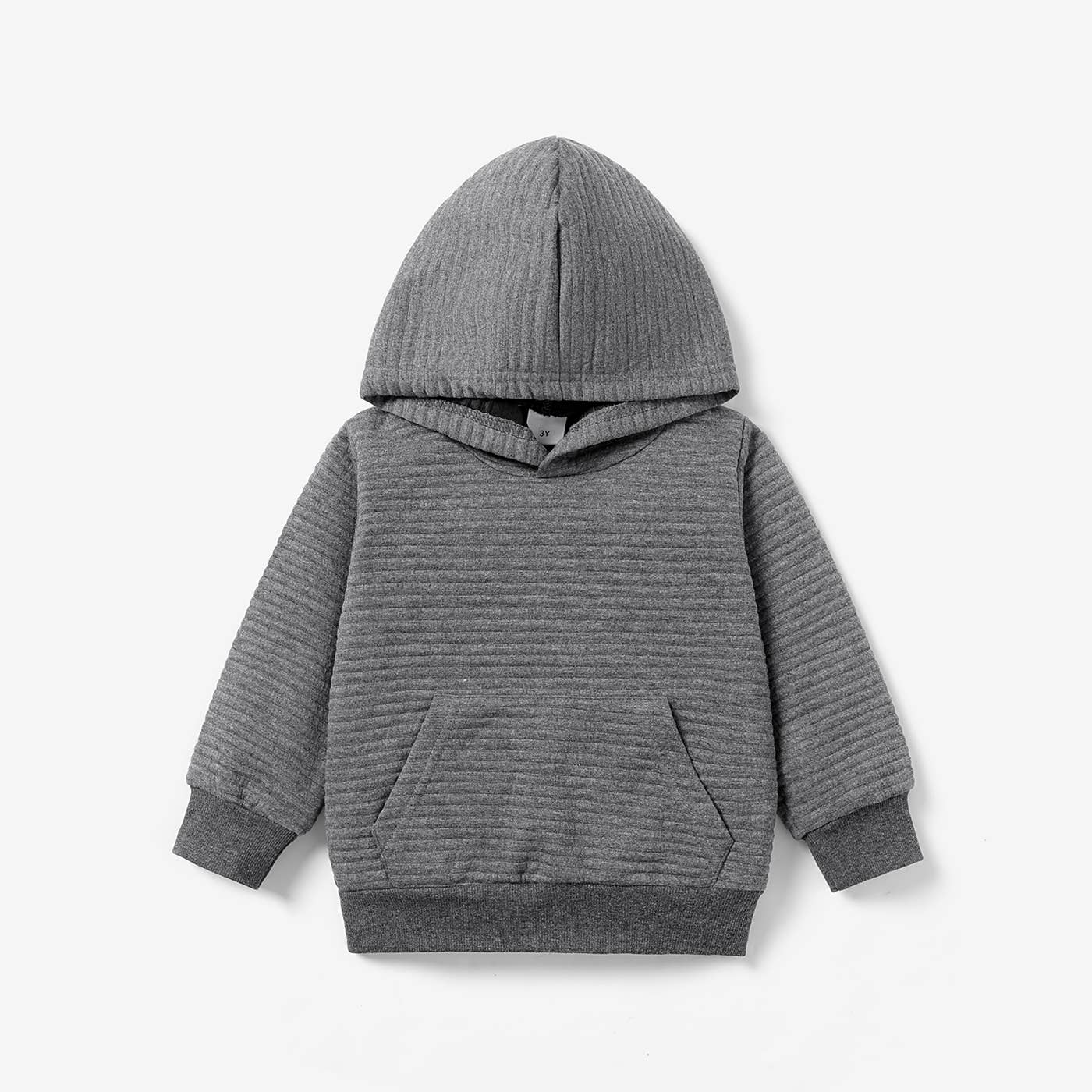 PatPat - Wholesale Hoodie - Kids - Girl/Boy Solid Color Textured Sweatshirt Hoodie0