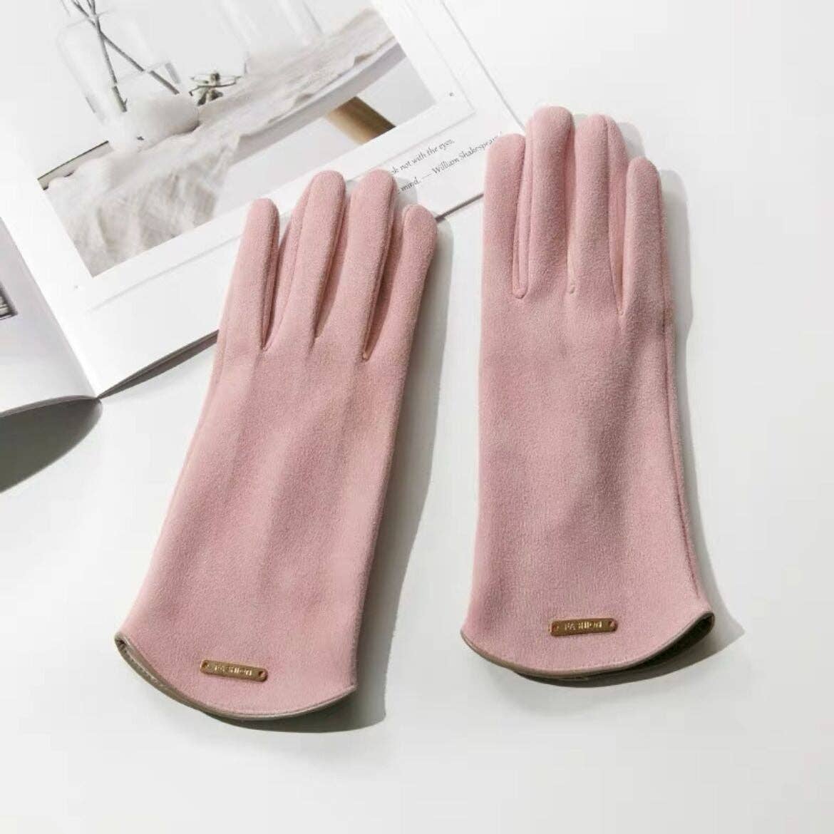 VividLux - Wholesale Gloves - Women's - Women's Leather Cloth Gloves G1014