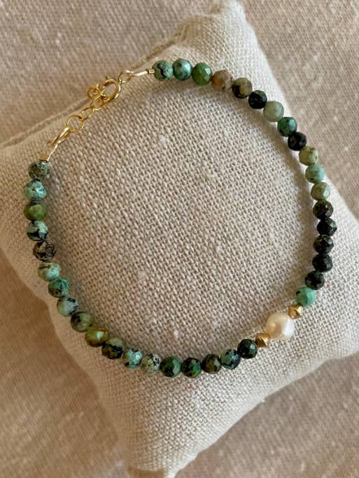 Pulsera Quetzal ajustable turquesa africana para venta al por mayor de L’Instant M créations