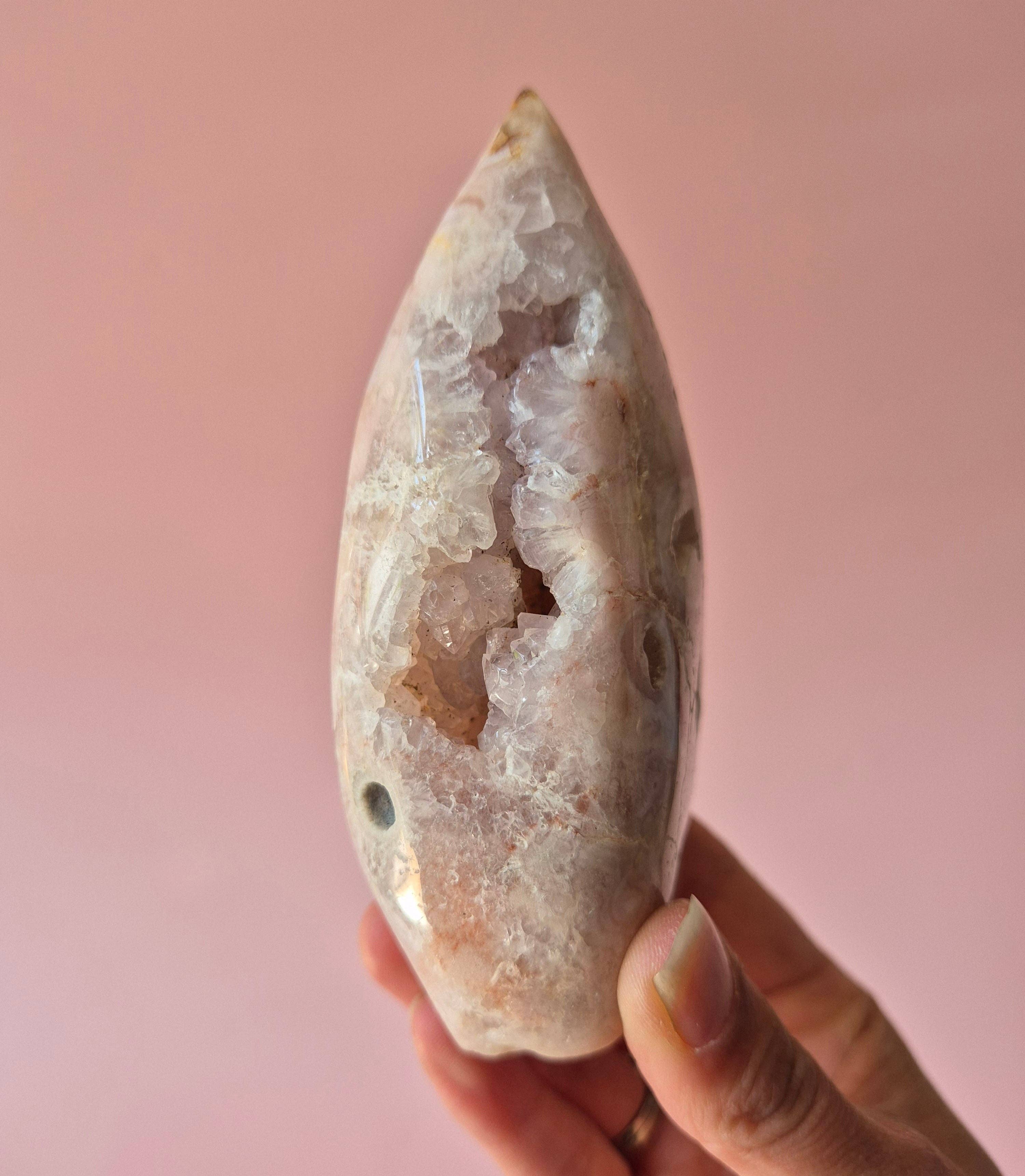 Moonlight Gemstones - Wholesale Spiritual Stone/Crystal - Druzy Pink Amethyst Freeforms & Flames – Magical Soft Energy6