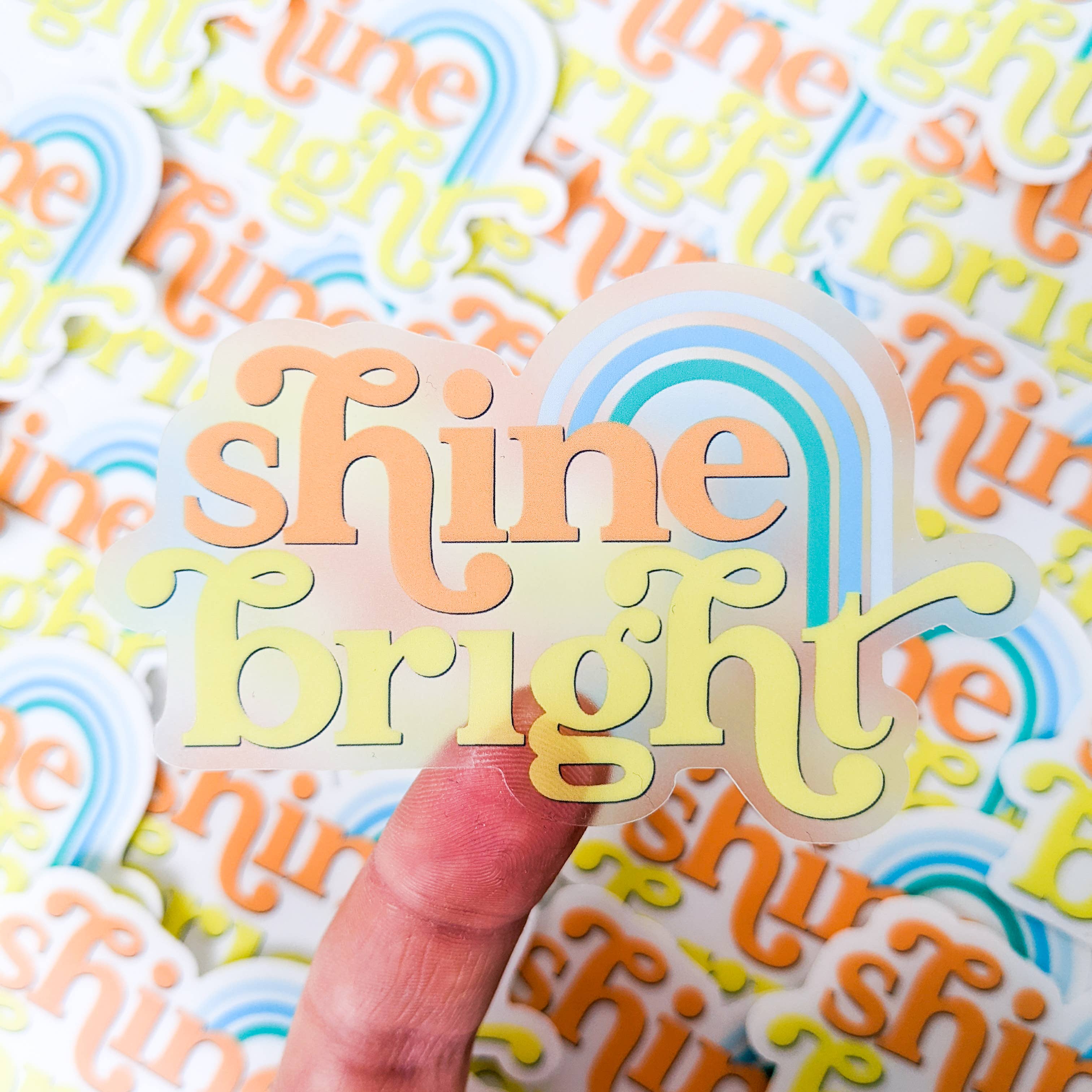 Real Happy Designs - Wholesale Sticker - Shine Bright Clear Vinyl Sticker1