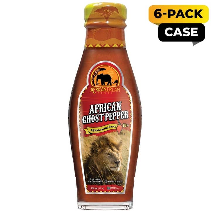 African Dream Foods - Wholesale Hot Sauce - African Ghost Pepper Hot Sauce, 5 fl oz (6 Units Per Case)