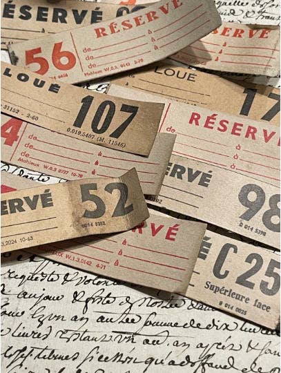 Monahan Papers - Wholesale Scrapbook - Antique French Scrap Railway Tickets Set/10 Asst Bundle1