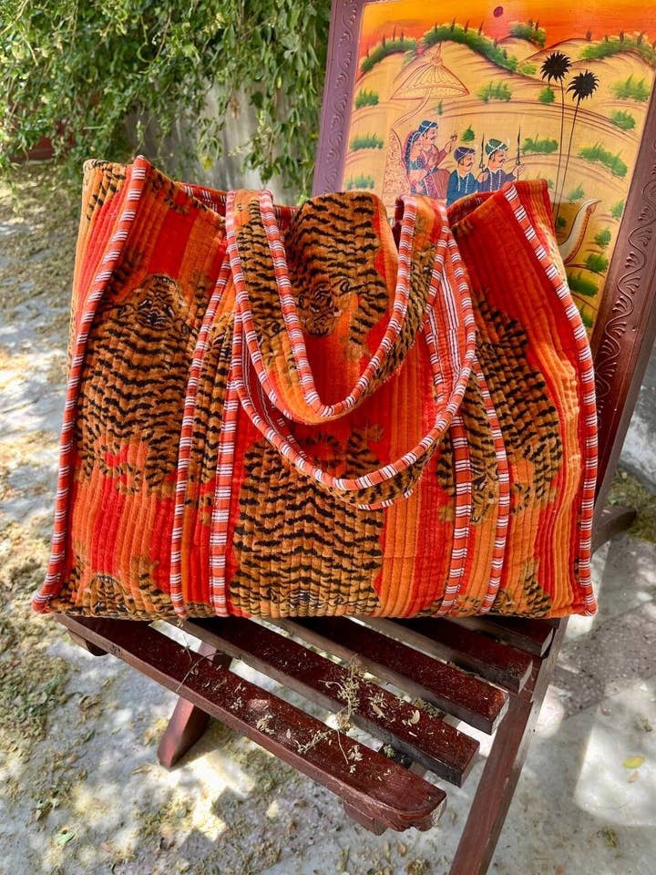 Velvet & Ikat Tote Bags and Clutch Collection Handmade for wholesale by Bhawana Handicrafts