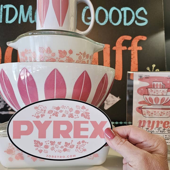 JoRetro - Wholesale Sticker - Pyrex Oval Decal Sticker - Pink Gooseberry1