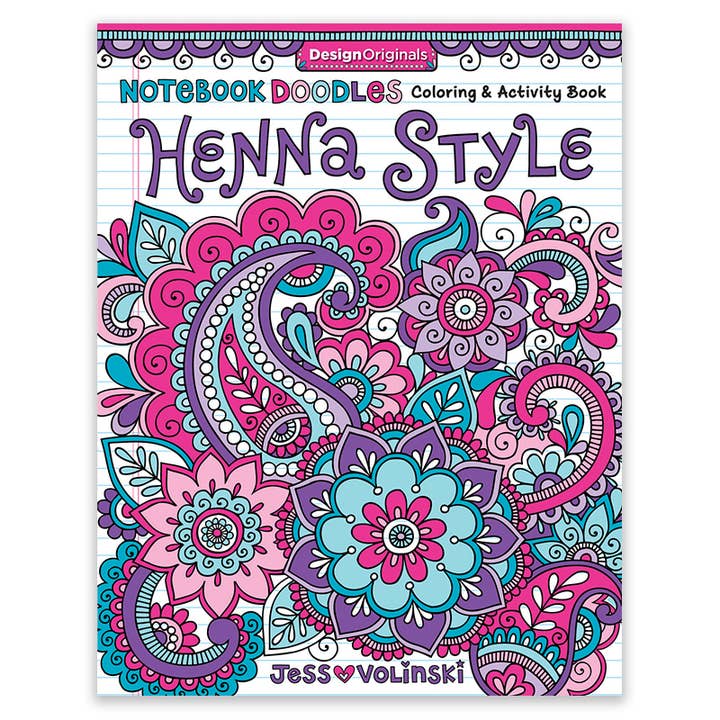 Coloring Book Notebook Doodles - Henna Style for wholesale by Wellspring