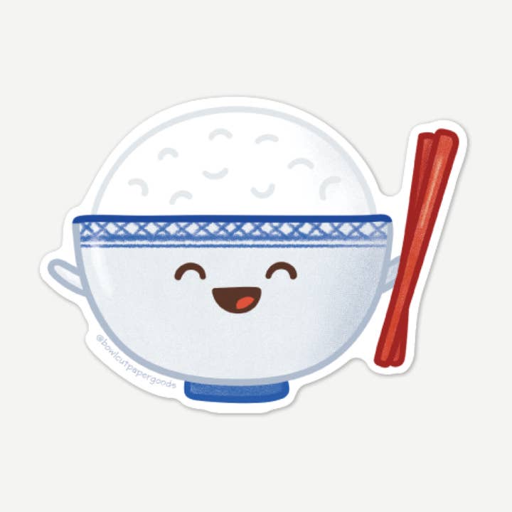 Skål med ris klistermärke för wholesale av Bowl Cut Paper Goods